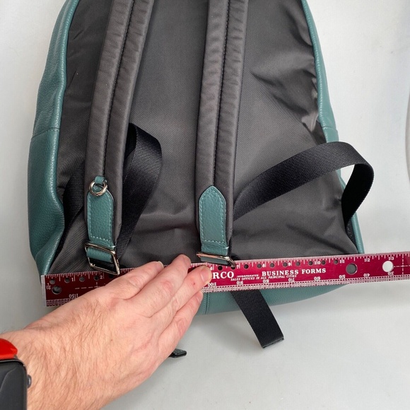 COACH Backpack Dark Turquoise Pebble Leather Silver Hardware (29004) EUC - Picture 15 of 16